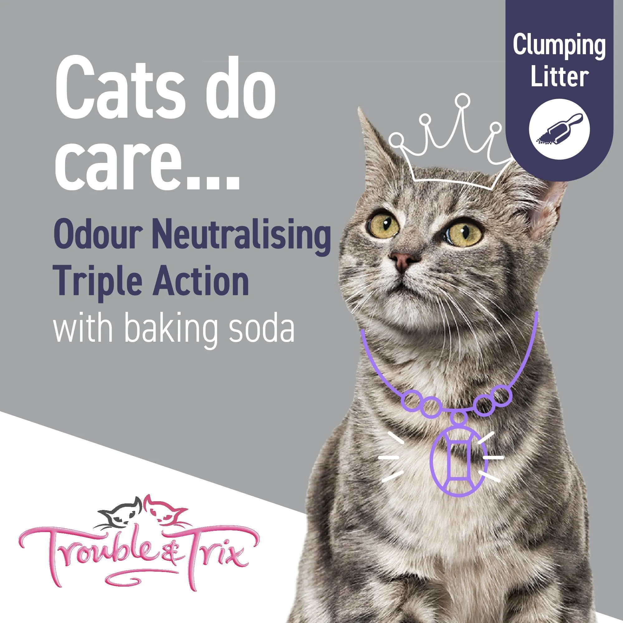 Trouble and Trix Odour Neutralising Baking Soda Clumping Cat Litter 7L/6kg***