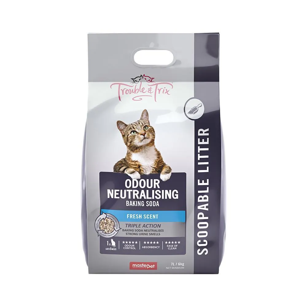 Trouble and Trix Odour Neutralising Baking Soda Clumping Cat Litter 7L/6kg***