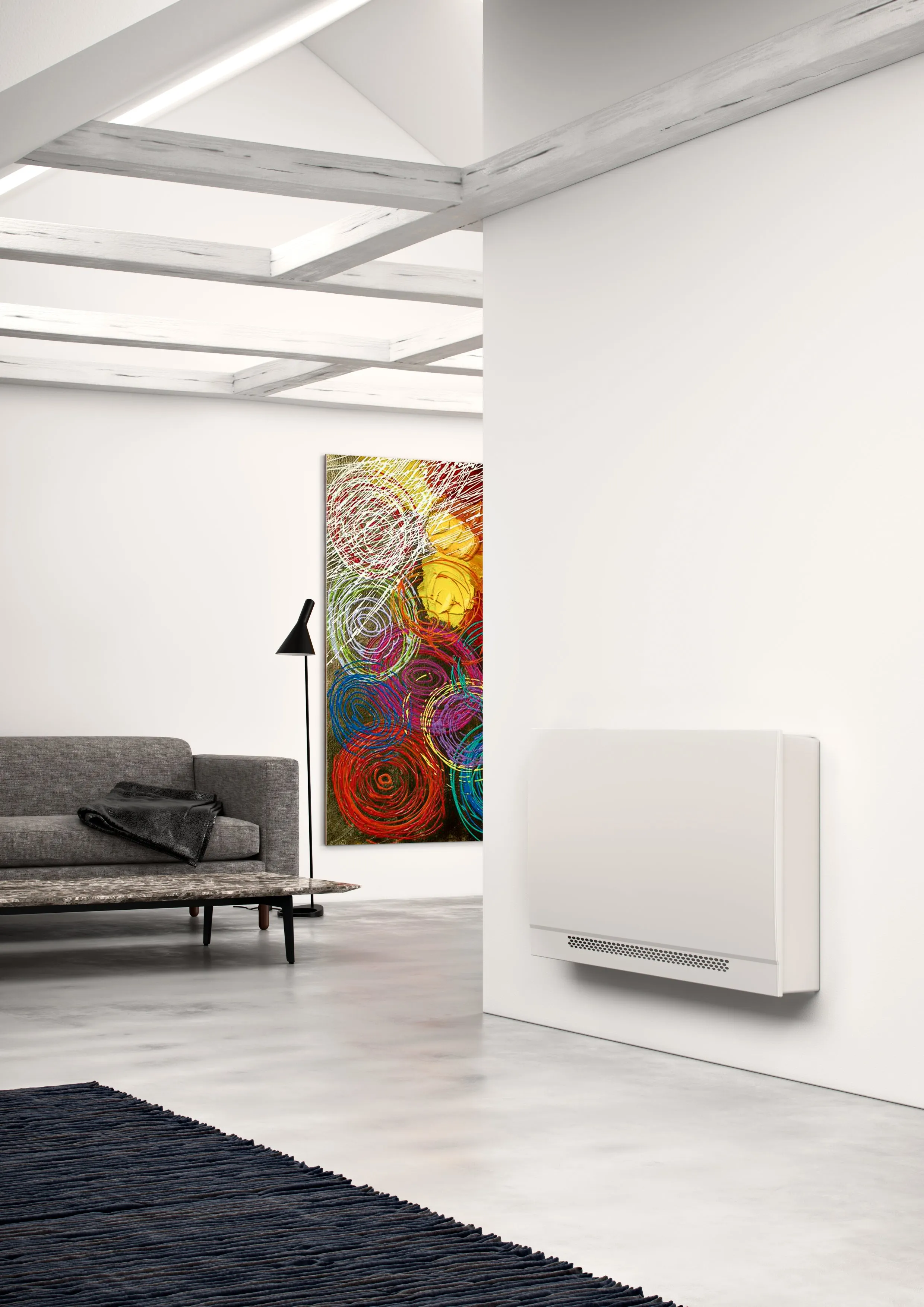 Ventilconvettore Slim Fan con Mobile Sabiana WHISPER CFF-ECM-MZ-CB-TES 50 con Comando Digitale e Motore Inverter