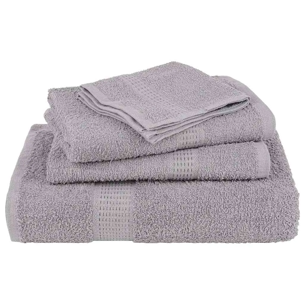 vidaXL 6 Piece Towel Set Grey 360 gsm 100% Cotton