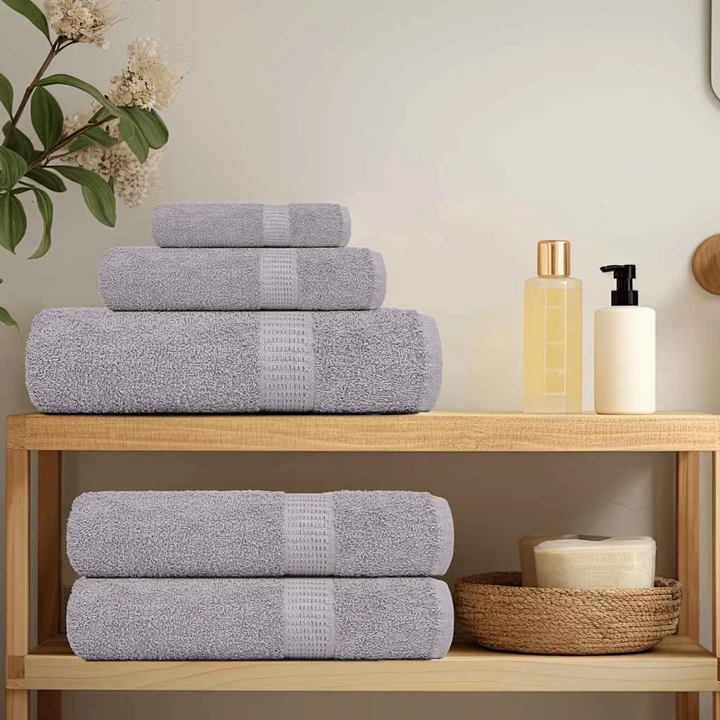 vidaXL 6 Piece Towel Set Grey 360 gsm 100% Cotton