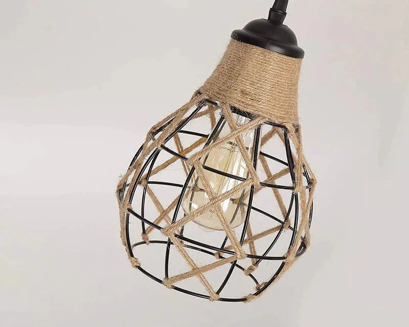 Vintage Hemp Rope Woven Chandelier