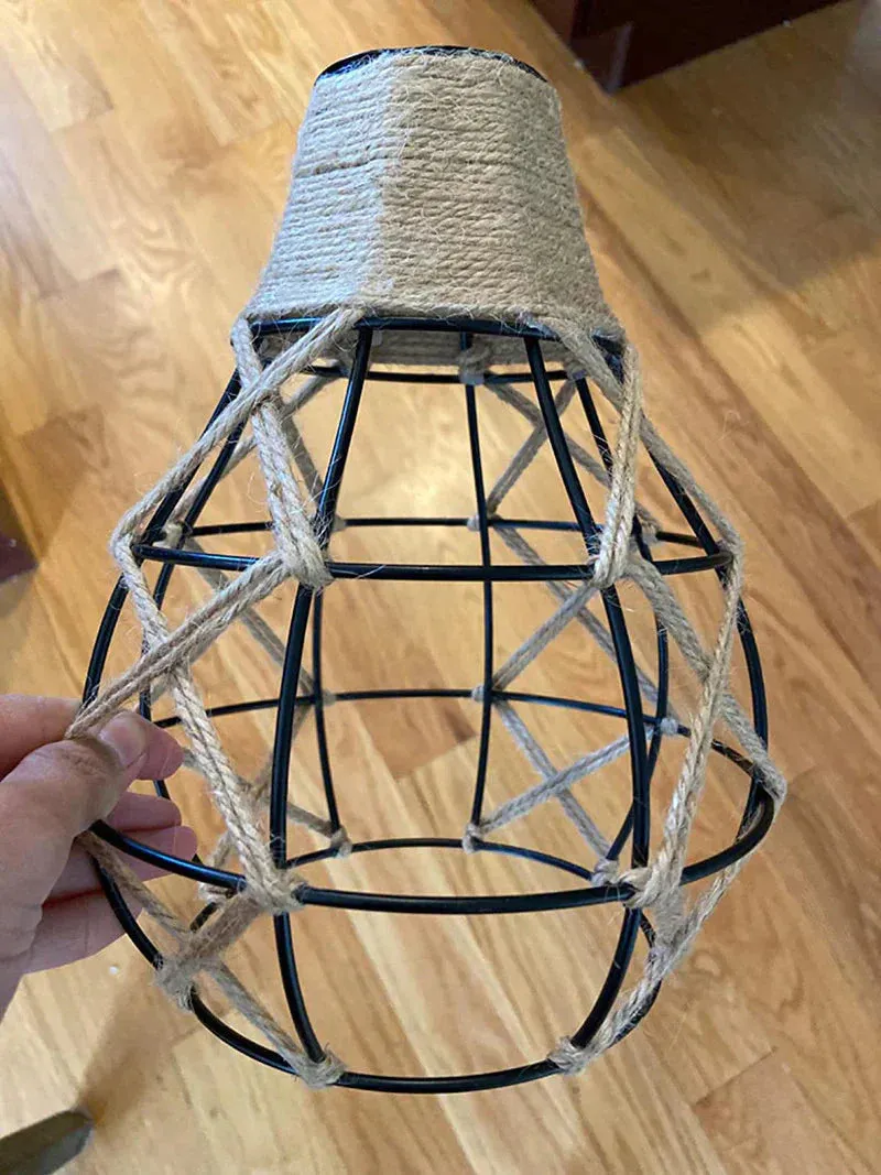 Vintage Hemp Rope Woven Chandelier