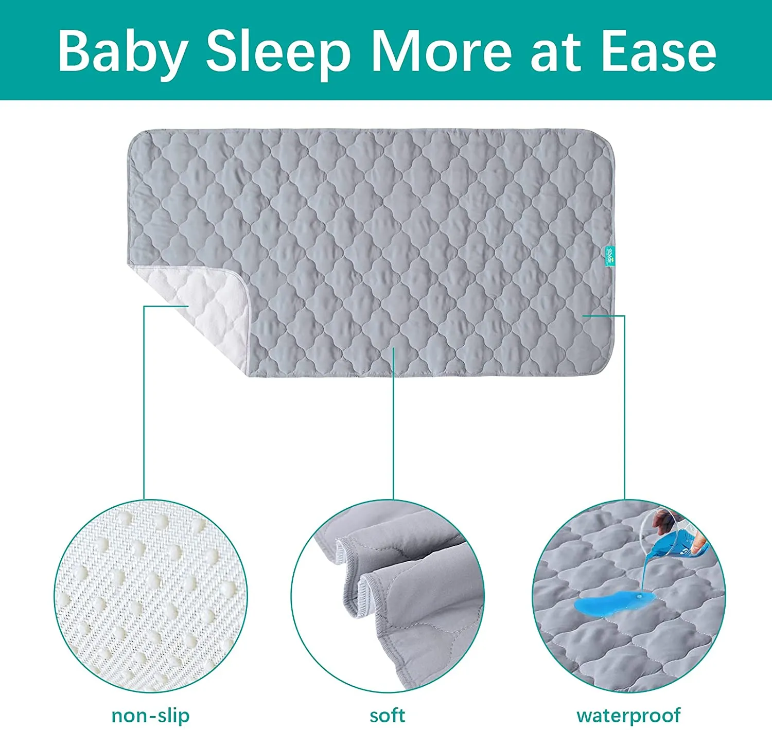 Waterproof Crib Mattress Protector Pad | Bed Pad Mat - 52" x 28", Anti Slip & Durable, 2 Pack