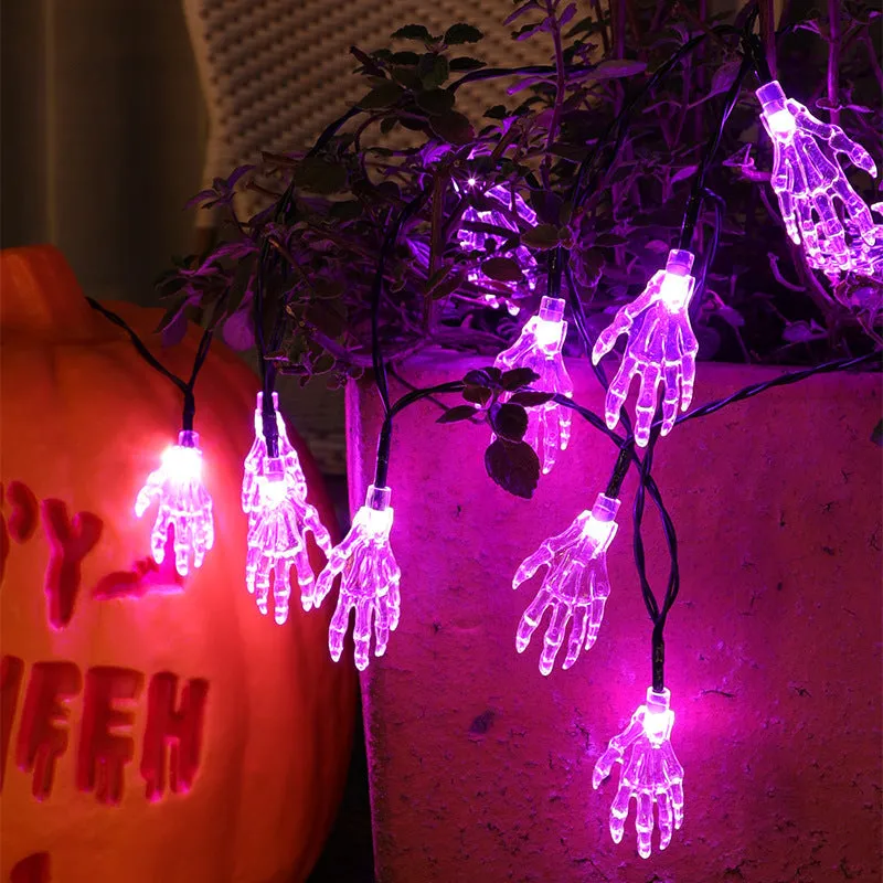 WHIZMAX LED Solar String Light Purple Bat Light for Halloween Party Decorations