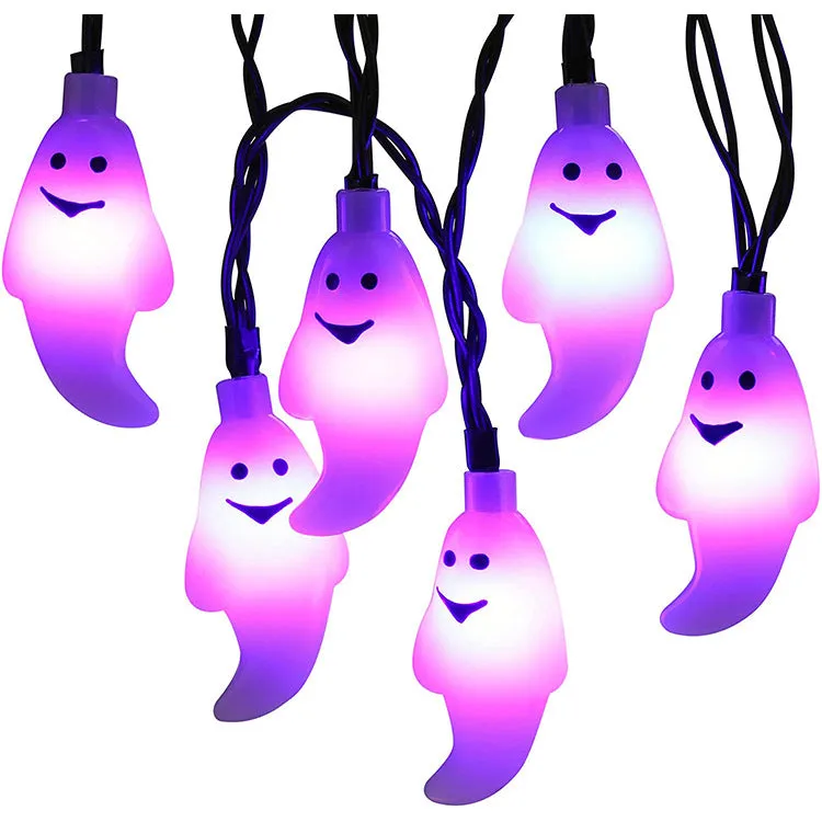 WHIZMAX LED Solar String Light Purple Bat Light for Halloween Party Decorations