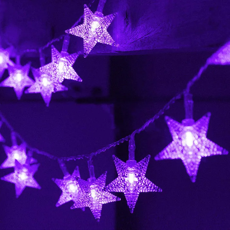 WHIZMAX LED Solar String Light Purple Bat Light for Halloween Party Decorations