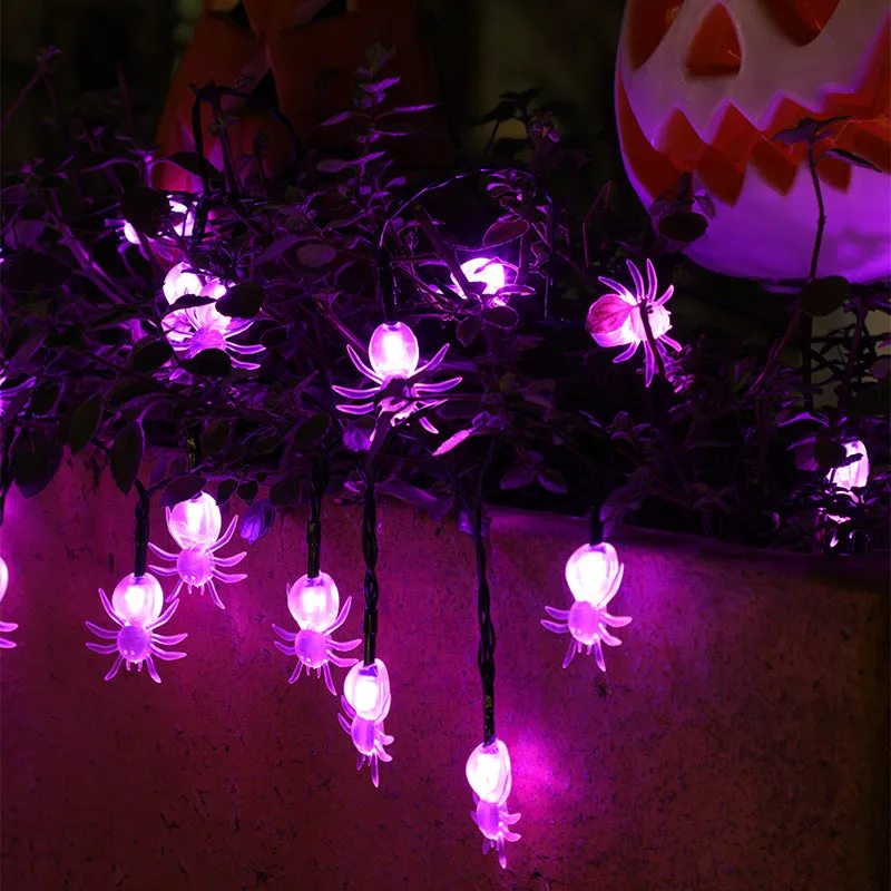 WHIZMAX LED Solar String Light Purple Bat Light for Halloween Party Decorations