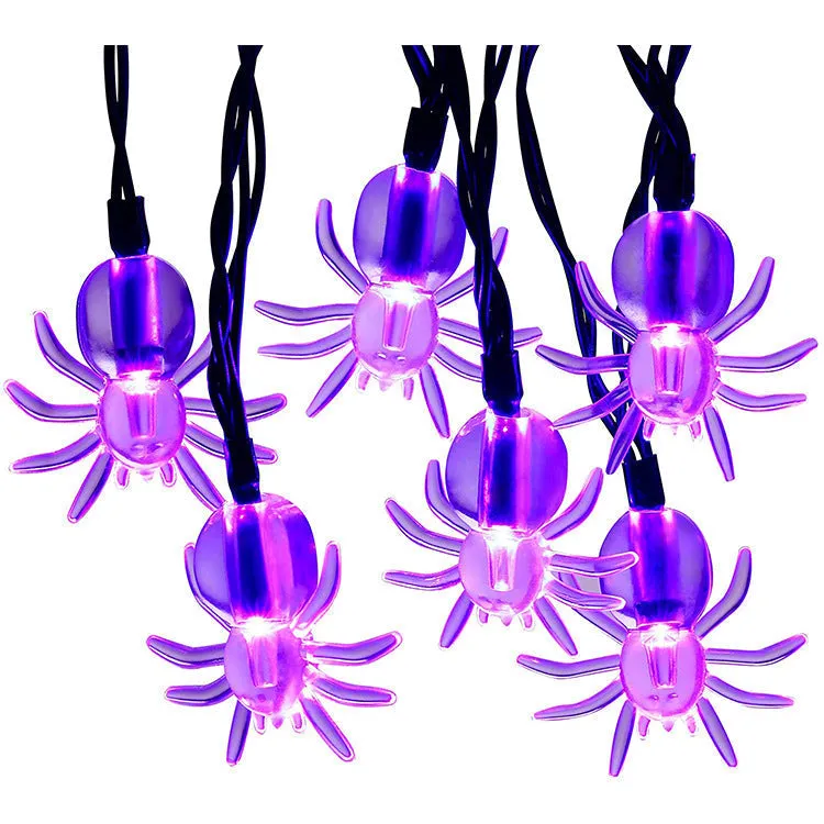 WHIZMAX LED Solar String Light Purple Bat Light for Halloween Party Decorations