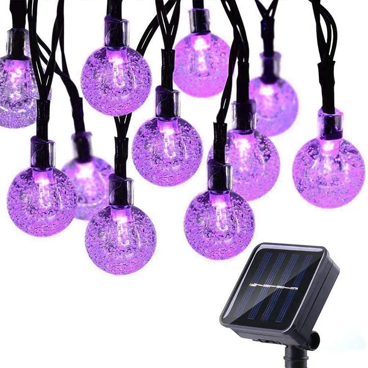 WHIZMAX LED Solar String Light Purple Spider Light for Halloween Party Decorations