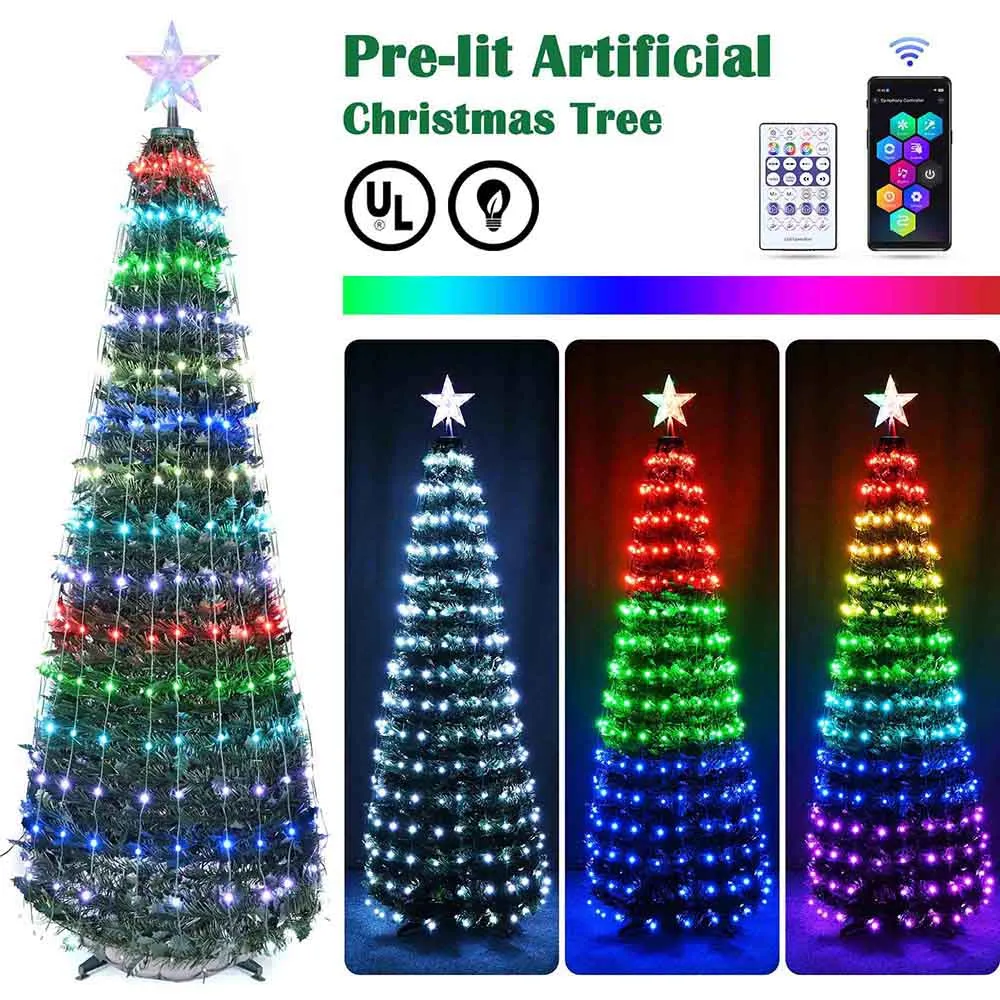 Yescom Pre-lit Artificial Christmas Tree Remote & APP Control