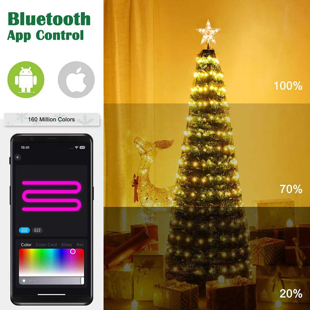 Yescom Pre-lit Artificial Christmas Tree Remote & APP Control