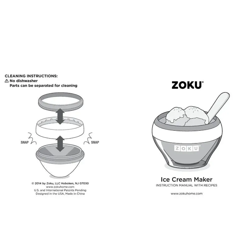 Zoku Ice Cream Maker with 1 Spoon | Multiple Colors | 5 x 4 inches